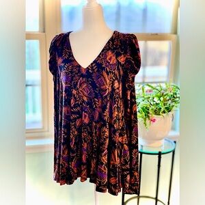 Free People Hello Lover Mini Dress / Tunic Top. Size M Beautiful Vibrant Colors